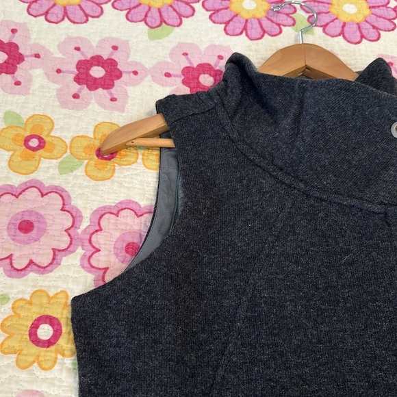 Toad Long Wool blend Tunic Vest Grey Black Medium New - Picture 5 of 13